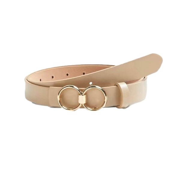 Boho Double Round Buckle PU Leather Waist Belt - Picture 5 of 10